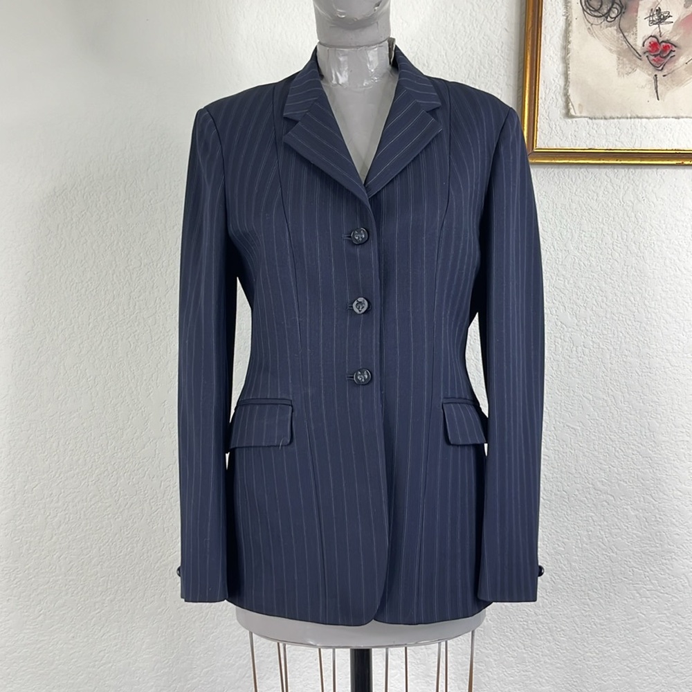 Pytchley Wool Pinstripe Phillips and Piper Riding Jacket Coat Blazer